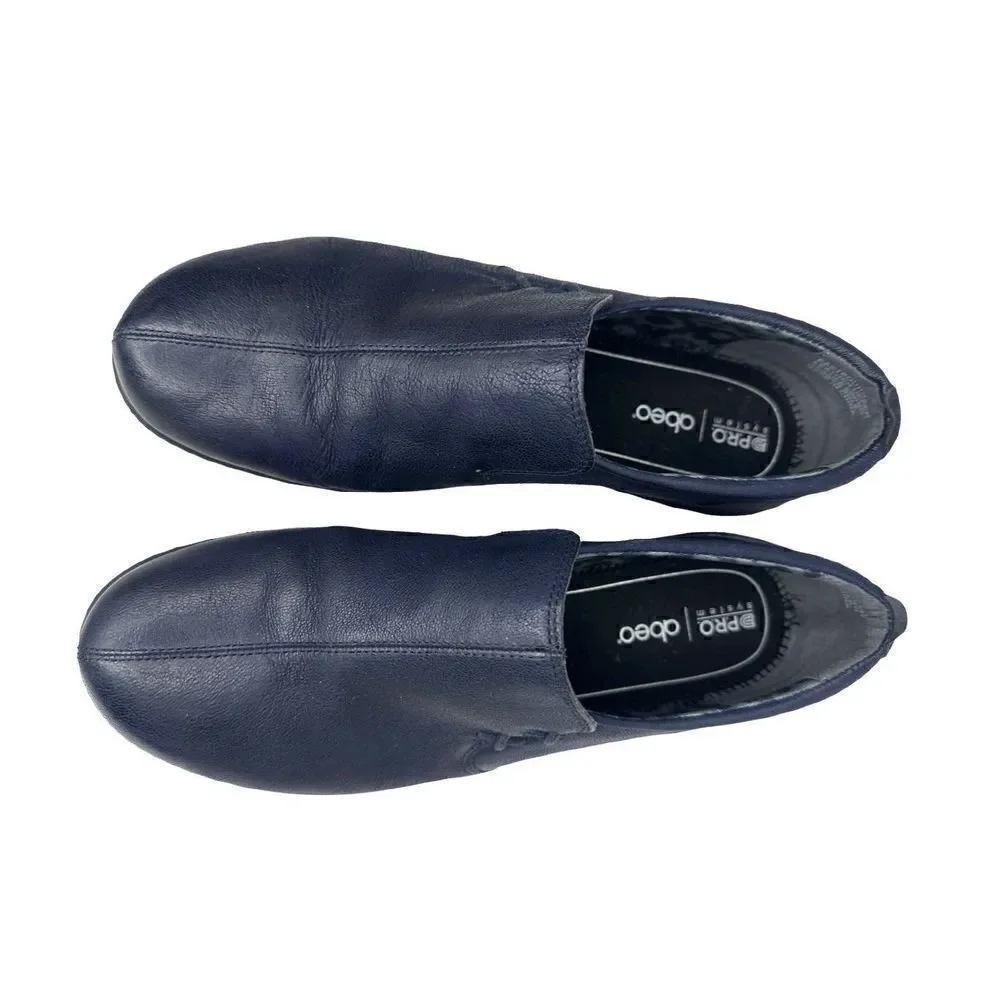 Abeo Eastbourne Pro System Navy Blue Leather Comfort Slip On Shoes Size 9.5